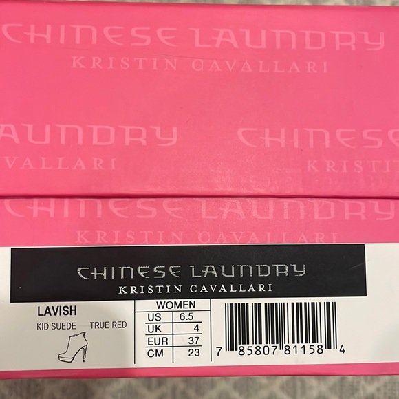 Chinese Laundry by Kristen Cavallari red kid suede ankle boots style Lavish - Picture 2 of 3